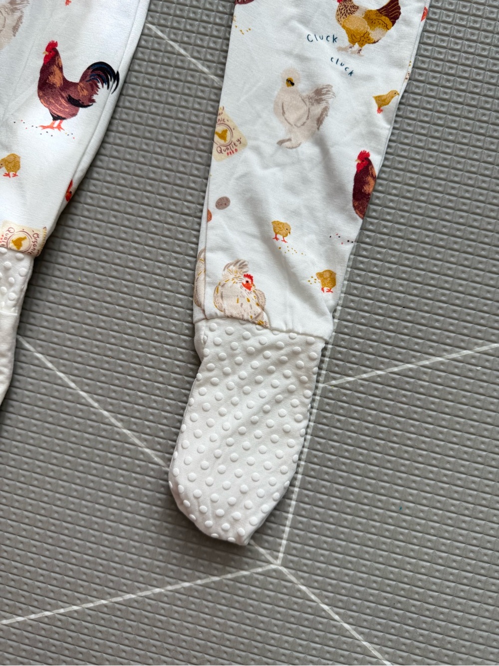 Angel Dear|Baby gender neutral Bamboo White Chicken Print Pajamas footies,Farm• - Picture 8 of 15
